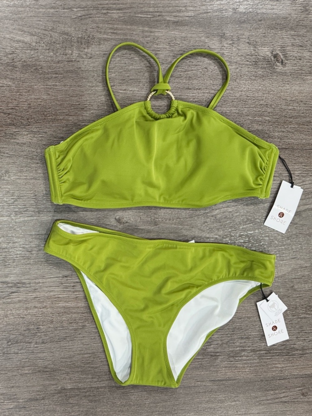 SHADE AND SHORE GREEN BIKINI SIZE MEDIUM BOTTOM- 34DD TOP